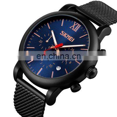 Brand Your Logo Skmei 9203 Stainless Steel Strap Quartz Men Wristwatch Waterproof 3ATM