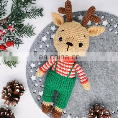 Crochet Reindeer deer Amigurumi Toy Handmade stuffed animal Baby gift Newborn toddler Present Cheap Wholesale