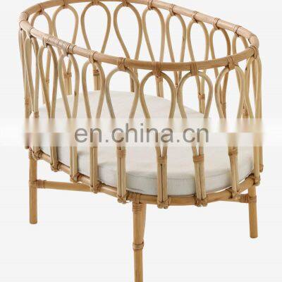 High Quality Rattan Doll Cradle Bassinet Bed, Mini Beige Rattan Bed for Dolls Best Price Wholesale Vietnam Supplier photo-4