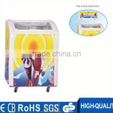 Price of ice cream display electric showcase freezer, refrigerated display case