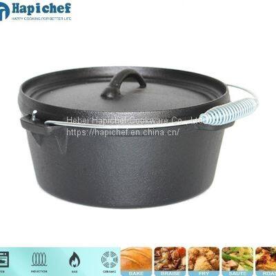 Hapichef Outdoor Cooking Camp Cookware Pre-Seasoned Cast Iron Dutch Oven photo-4