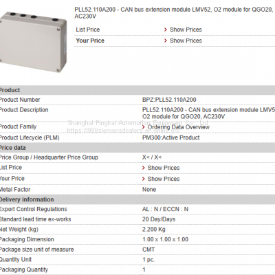 SIEMENS  PLL52.110A200   module