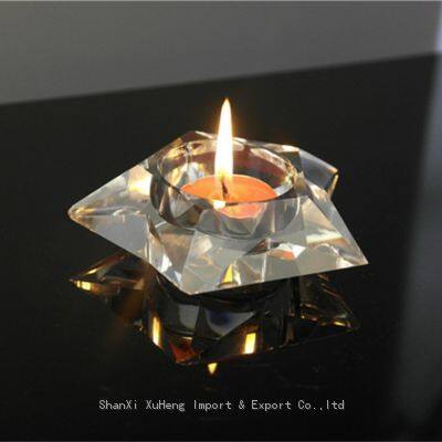 Wholesale Clear K9 Wedding Decoration Crystal Candelabra Etched Round Votive Glass Candle Holder For Home Decoration photo-2