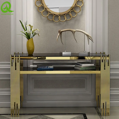 Home Hotel Living Room Console Table Furniture Glass Top Console Table