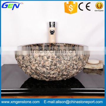 Beautiful Design Carved Natural Granite Sink For Indoor Bathroom