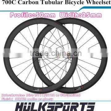 Road bicycle wheel 700c 50mm profile 25mm width carbon road bike tubular wheel carbon Disc tubular wheel wheelset