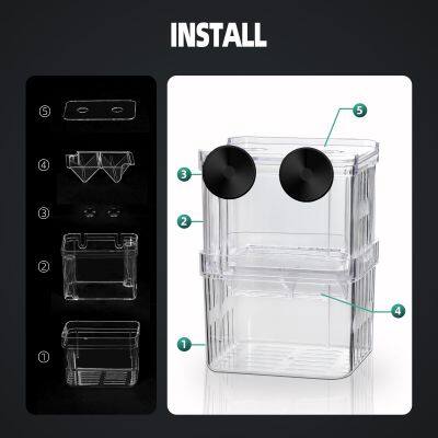 Breeding Box for Fish Tank, Aquarium Hatchery Incubator Breeder Box, Isolation Divider Hatching Boxes (7.9x6.9x10.8 Cm) photo-2