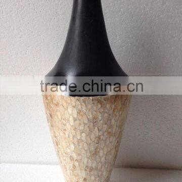 Best selling High quality MODERN natural mother of pearl inlay with black lacquer vase from Vietnam