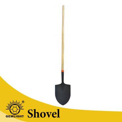 Manganese Steel Garden Shovel Flat Shovel With Long Handle for Shoveling Soil Sand Gravel Construction photo-3