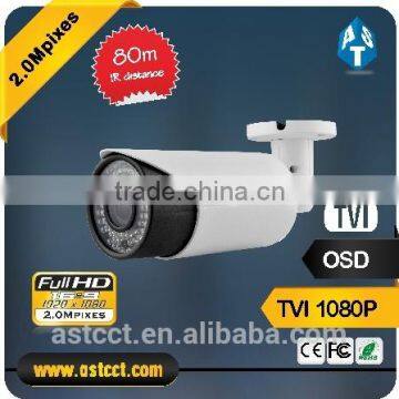 TVI Bullet Camera 2.8-12mm Vari Focal Lens 2.0 Megapixel IR Camera 1080P TVI big Camera 80 meter support ip66 with 100% Metal