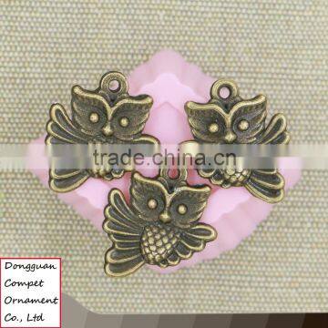 Wholesale Diy Accessories Green Bronze Zinc Alloy Jewelry Wings Owl Pendant photo-2