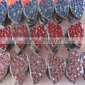 Factory Direct Supply of Encrusted with Diamonds 10MM Wear Jewelry Slider Heart Charms