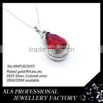 2015 new fashion big pendants summer necklaces jewelry red pendant necklace jewelry