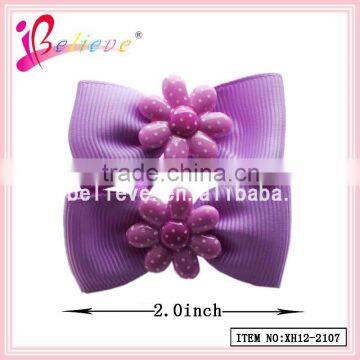 The best price from factory plastic flower ribbon bow thin hair elastic band (XH12-2107)