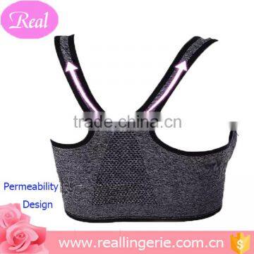 New style front zipper nylon cotton training sportswear bra