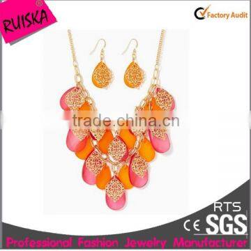 Ocean Walk Necklace Set Colorful Beaded Necklace Filigree Discs Necklace