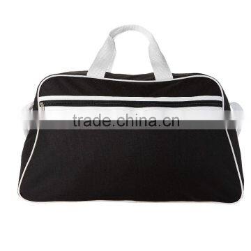 classic black and white handle sports bag