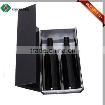 Luxury Black Magnetic Folding Wine Box