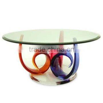 Transparent acrylic round hotel restaurant dining table