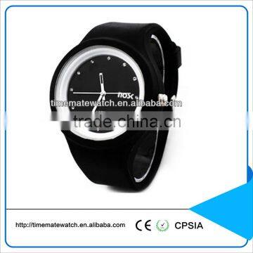 custom printed logo interchangeable silicone strap watch