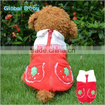 Colorful sweet strawberry bear tweed dog winter coat jacket