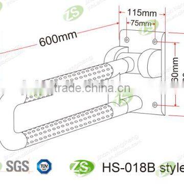 High quality safety stainless steel safety folding bath grab bar for disabled with stainless steel base plate