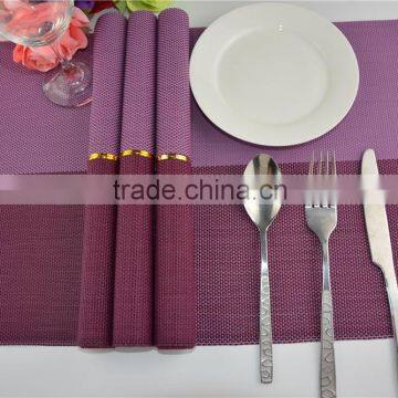 2015 New Fashion Swallow Gird PVC Placemat Modern Purple Plastic Square Restaurant Tableware Bowl Pad Table Mat photo-2
