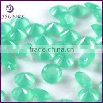 wholesale green crystal gems round colored glass stones