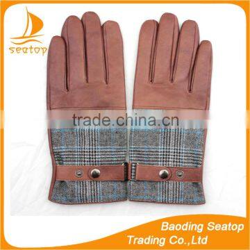 Boys Fashion Dress Hand Genuine Goat Skin Leather Buttons Gloves