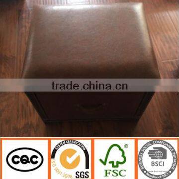 Draw-out type storage stool leather stool