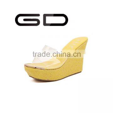 Sweet candy color wedge slippers for women