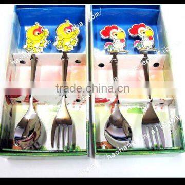 stainless steel Knife and fork gift set for kids,gift cute spoon