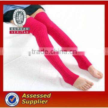 Wholesale High quality cheap colorful hand knitted wool leg warmers