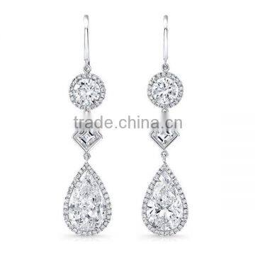 Wholesale Gemnel jewellery brass alloy fashion big earrings for women