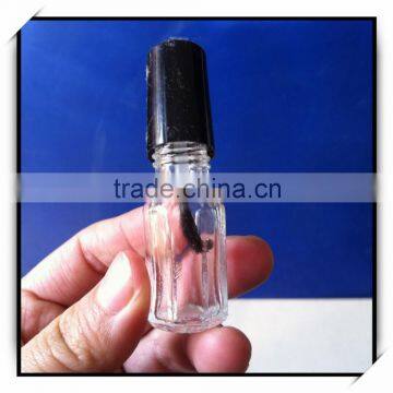 3ml hexagon shape nail polish oil glass bottle with brush cap