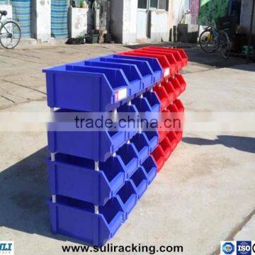 Plastic storage bin rack, racking set