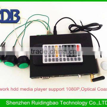 RDB 3D Network hdd media player support 1080P,Optical Coax, HDMI,RMVB.MKV,FLAC,H.264 DS009-51