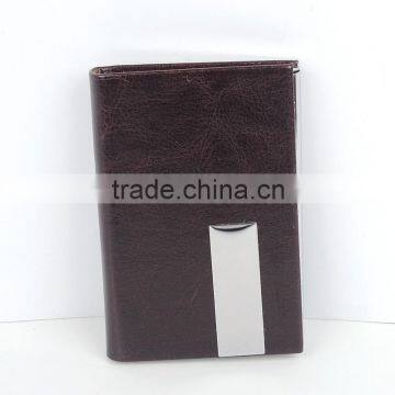 Promotion Elegant Pocket Aluminum Leather Metal Business Name Card Holder photo-4