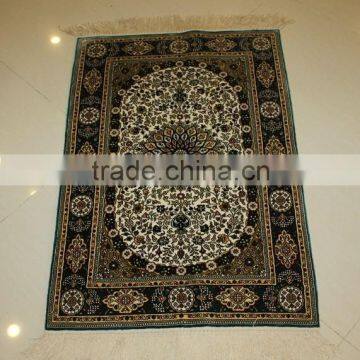 Persian modern hand knotted pray silk rug handmade silk carpet