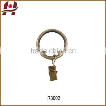 R3002-metal Iron Zinc Alloy Square Round Window Curtain Rod Pole Pipe Rings Clips