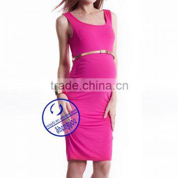 Custom Spandex Bamboo Fiber Plain Maternity Sleeveless Dresses photo-2