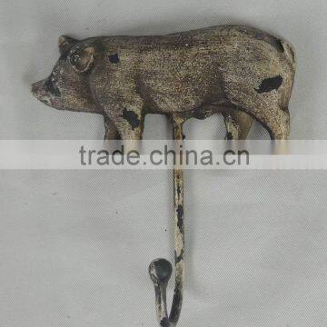 14B203SG Pig Design Decotative Metal Wall Hanging Hook photo-1