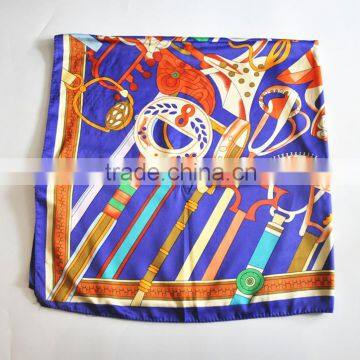 New arrival scarf 90*90cm silk screen print polyester material square scarf