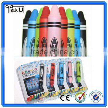 Silicon Tip Crayons Cute Phone Touch screen Pen for ipad/ crayons shape Touch Screen Stylus Pen