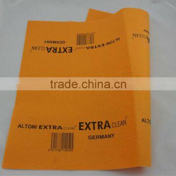 80%viscose, 20%polyester 50x70cm logo printed germany nonwoven orange super absorbent cloth for floor celaning use