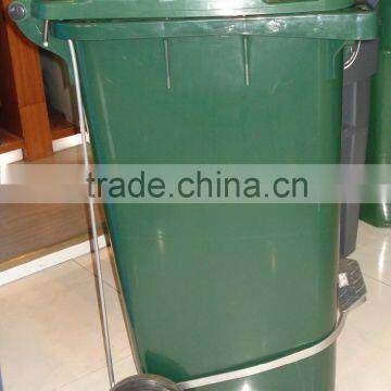 Moblie bin with side pedal,120liter dustbin with middle pedal,plastic foot pedal waste bin                        
                                                Quality Choice