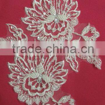 Beaded decoration stock lace appliques wholesale