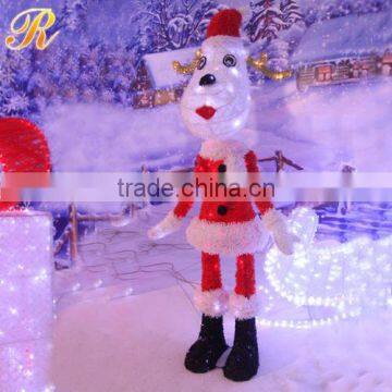 1.5M tall Little Red Hood Christmas animal led light sculpture