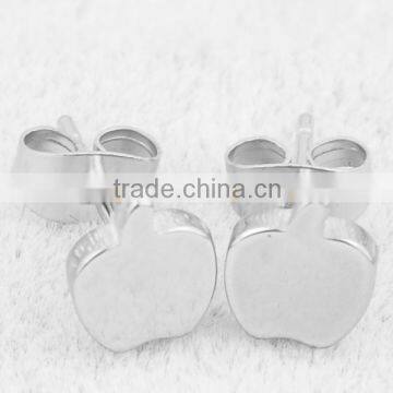 316L stainless steel stud earrings with apple design