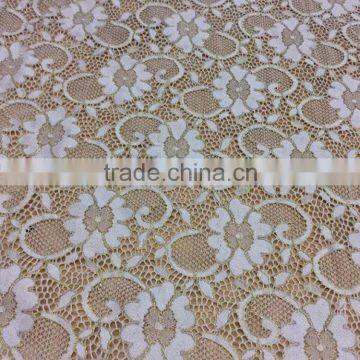 8802 knitted nylon spandex lace fabric with gold yarn